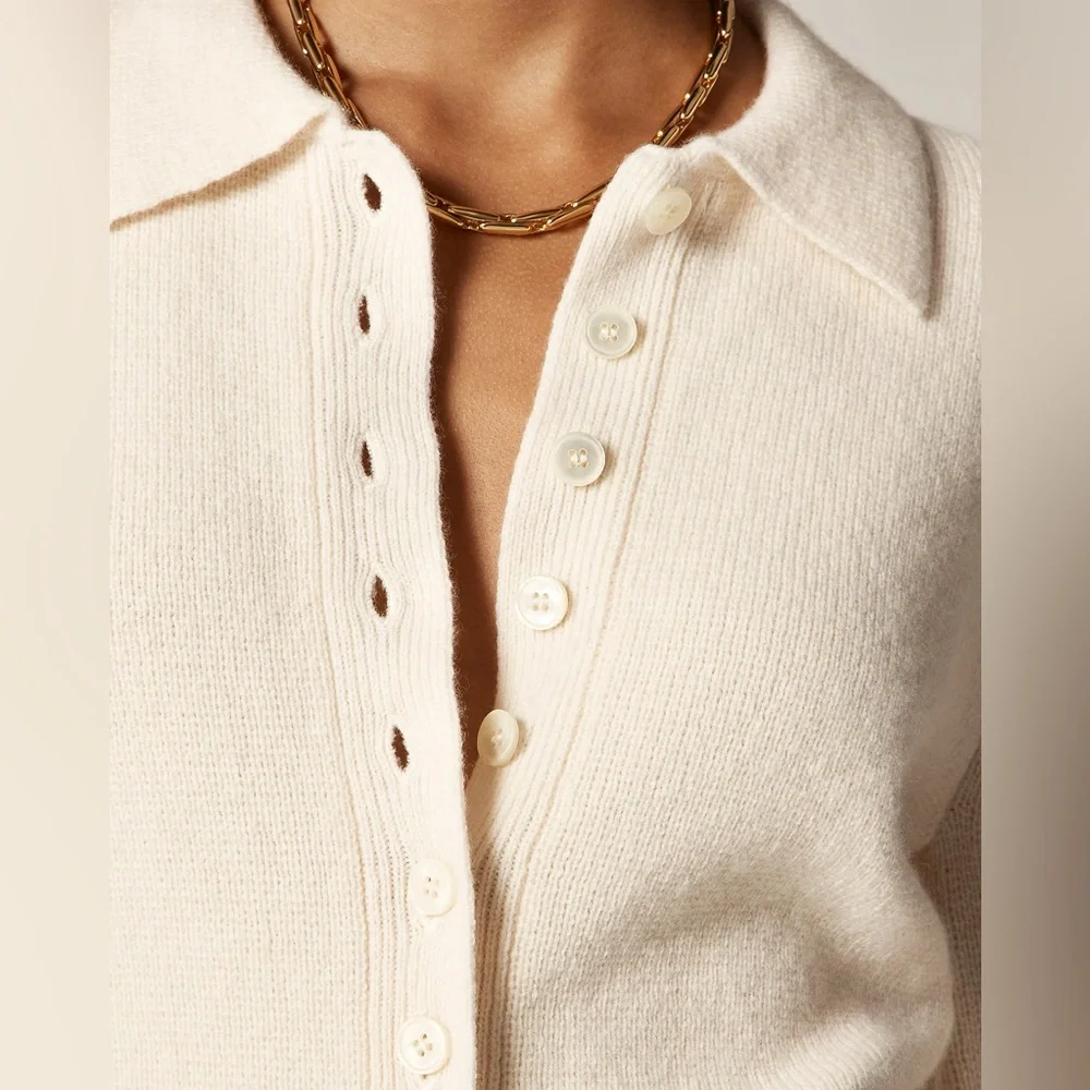 NWT J.Crew Milano-Stitch Cinched-Waist Cardigan in Ivory - Picture 2 of 10